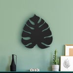 Monstera aplique de pared, forma de hoja, 3 x G9, acero, negro