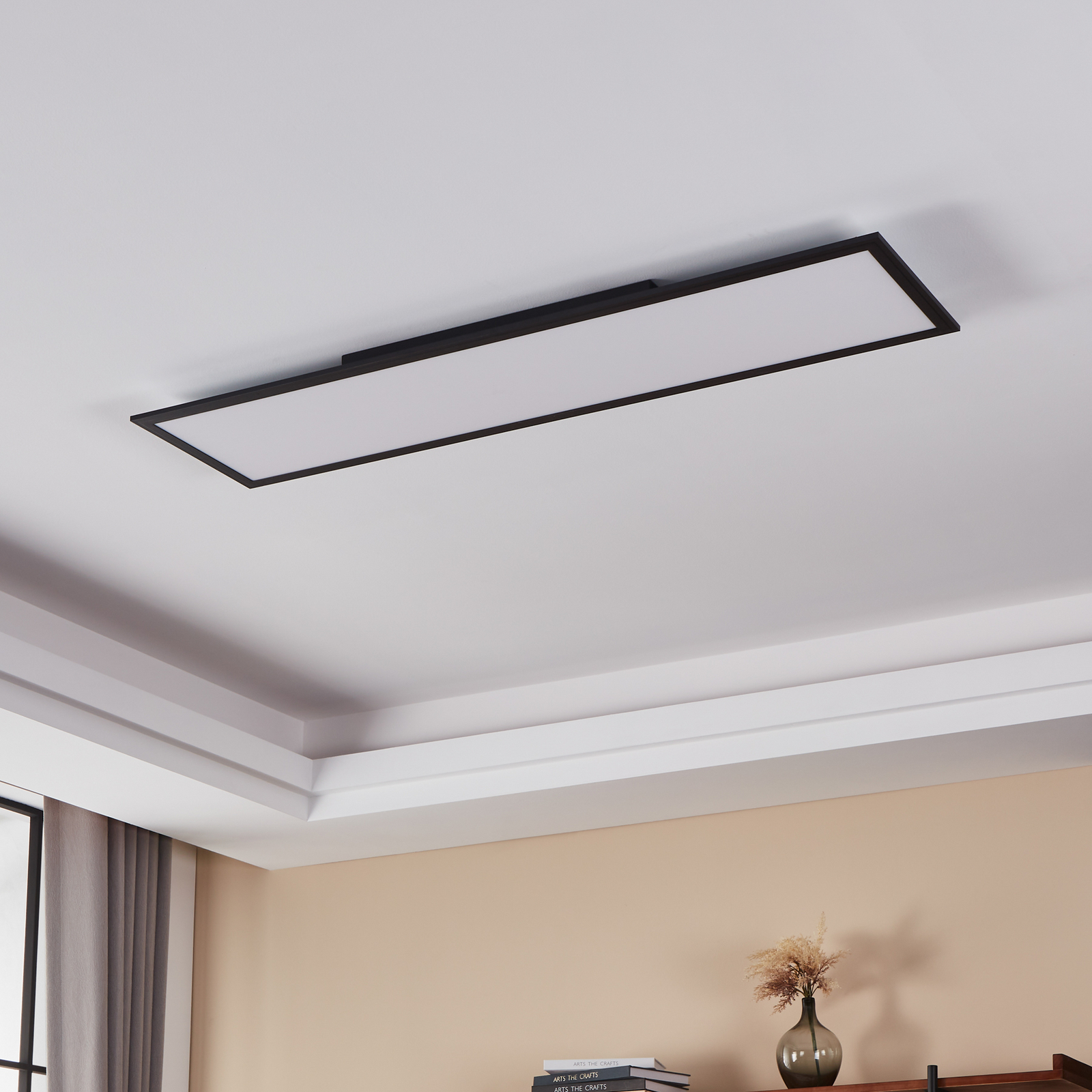 EGLO connect-z LED plafondlamp, 120x30cm, zwart