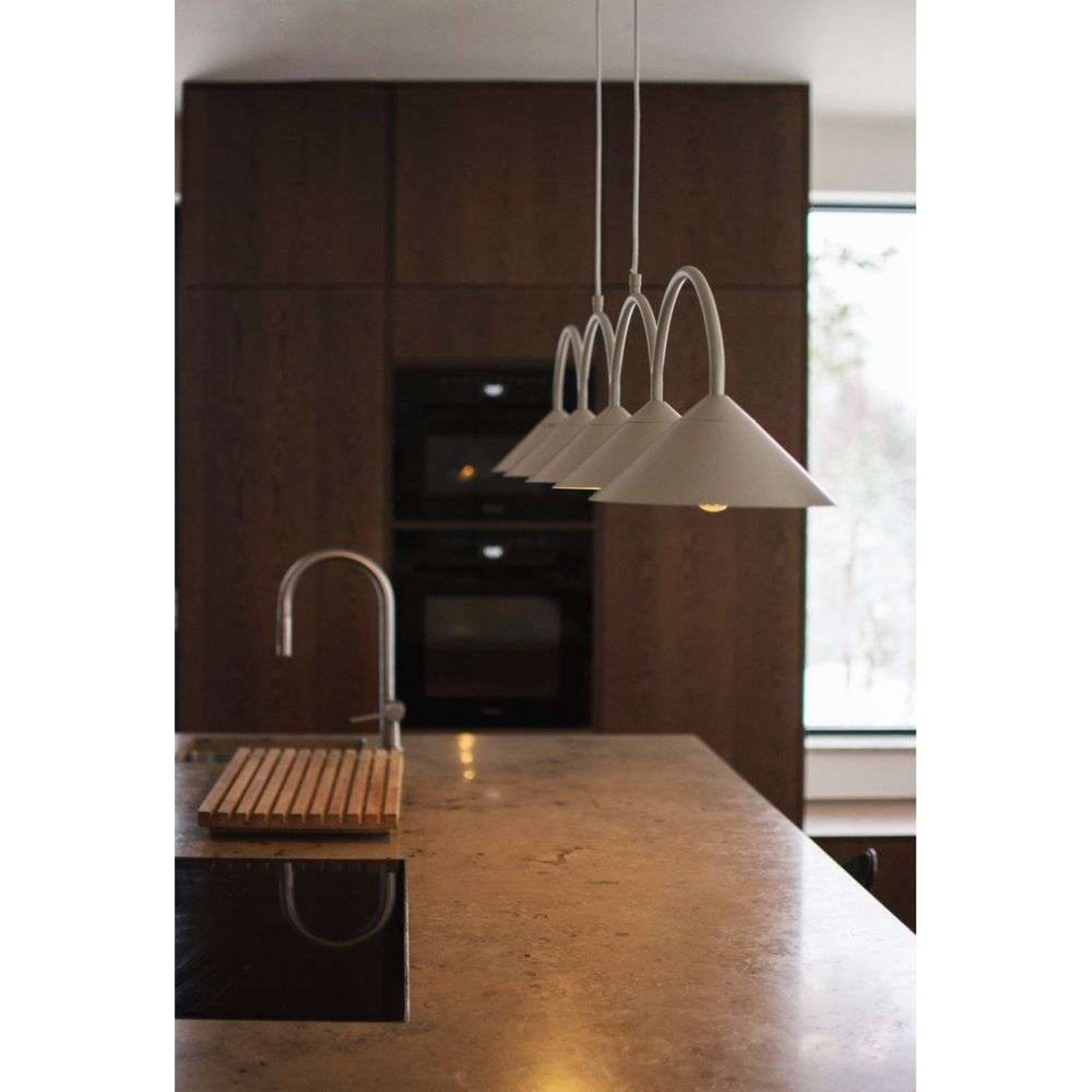 Globen Lighting Hängelampe CURVE 5, beige, 5-flg., 165 cm günstig online kaufen