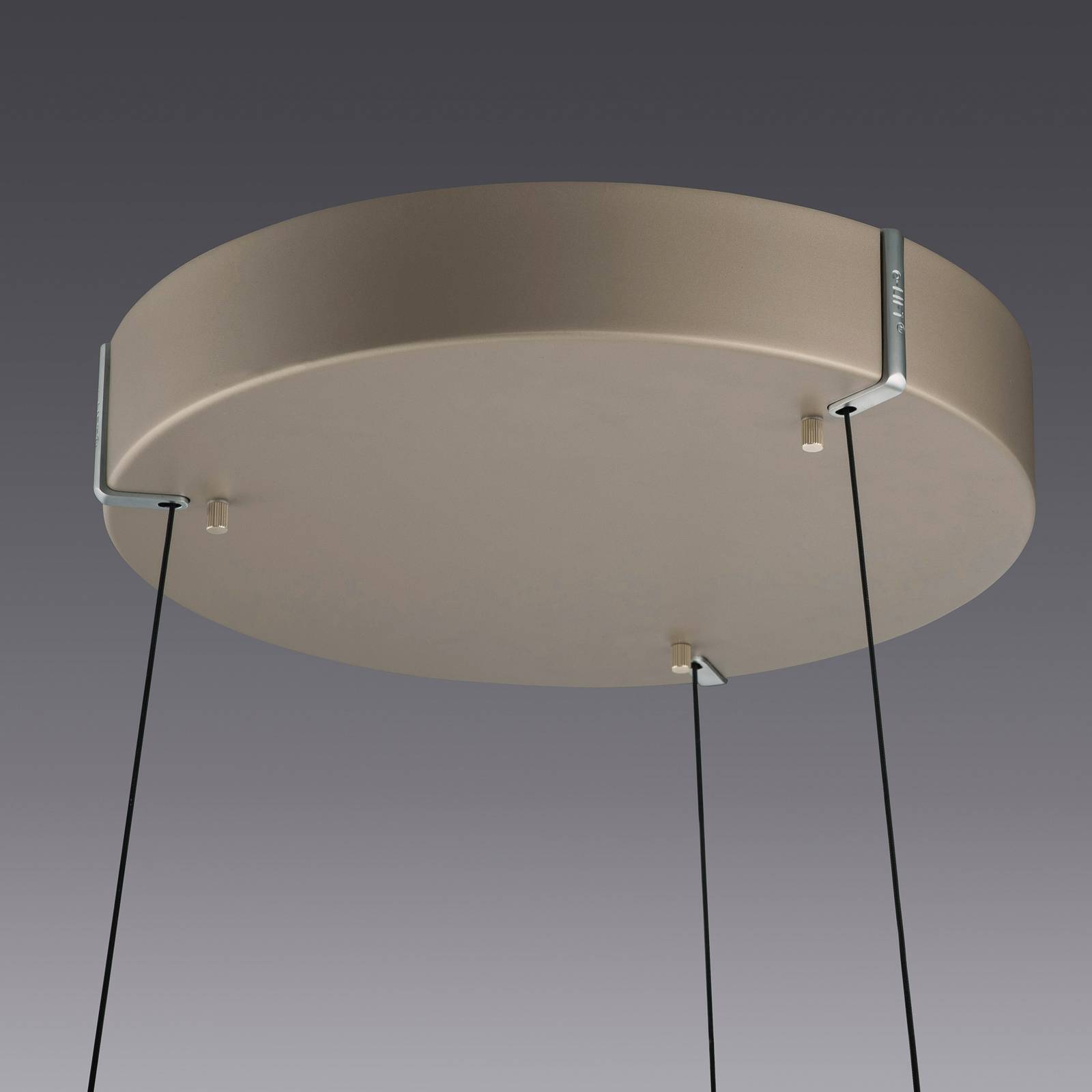 Żyrandol LED PURE E-Loop brązowa, Ø 70 cm, aluminium, CCT