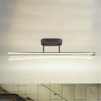 Plafonnier LED Malinda, transparent/anthracite, 81 cm de long, CCT