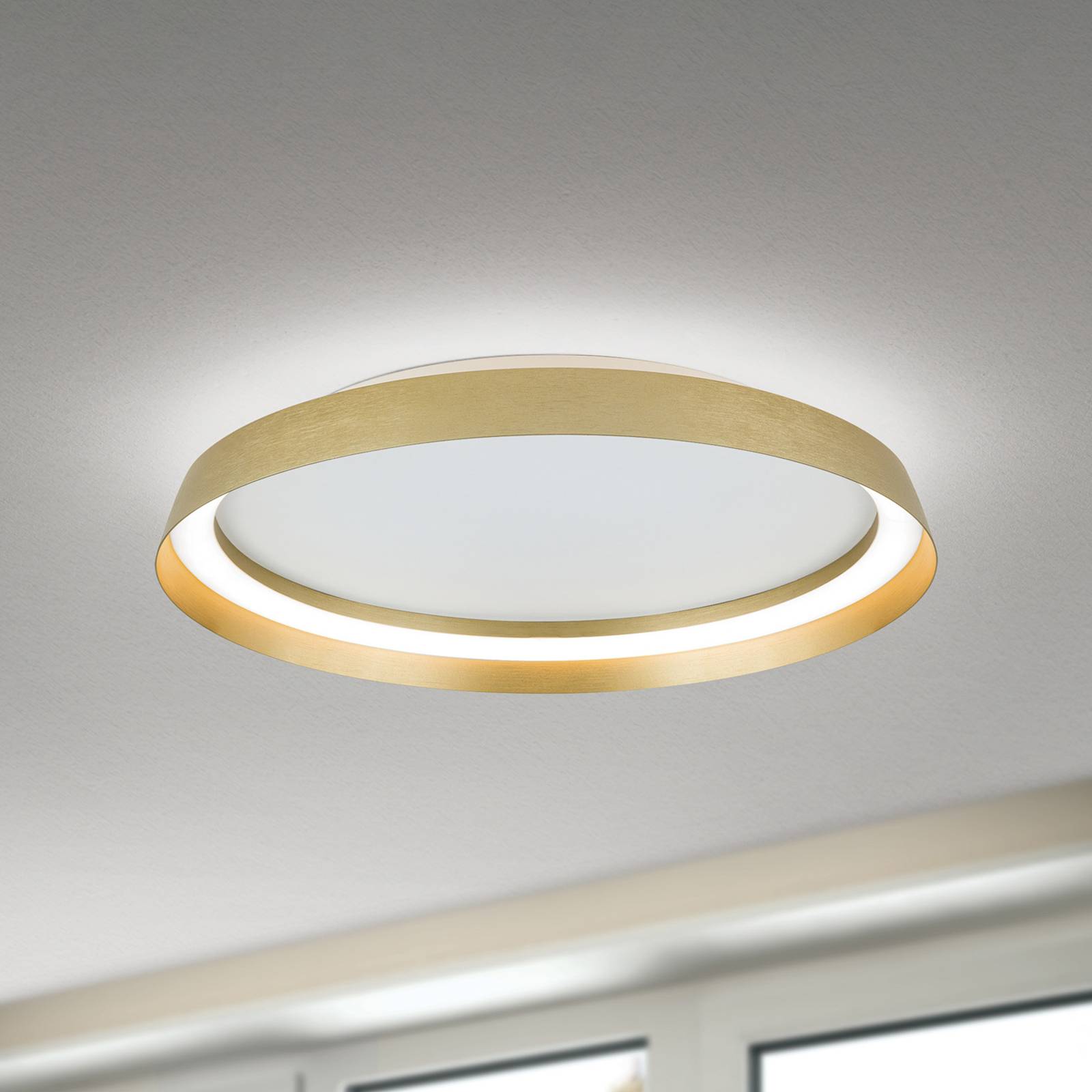 Lampa sufitowa LED Manta Ø 45 cm kolor złoty aluminium góra/dół