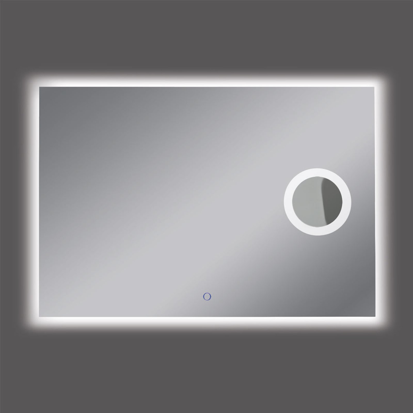 ACB ILUMINACIÓN Olivia LED wall mirror 110x75 cm 4,000 K magnifier, for Bathroom, metal, glass, 46 W, energy efficiency: A+, W: 110 cm, H: 75 cm