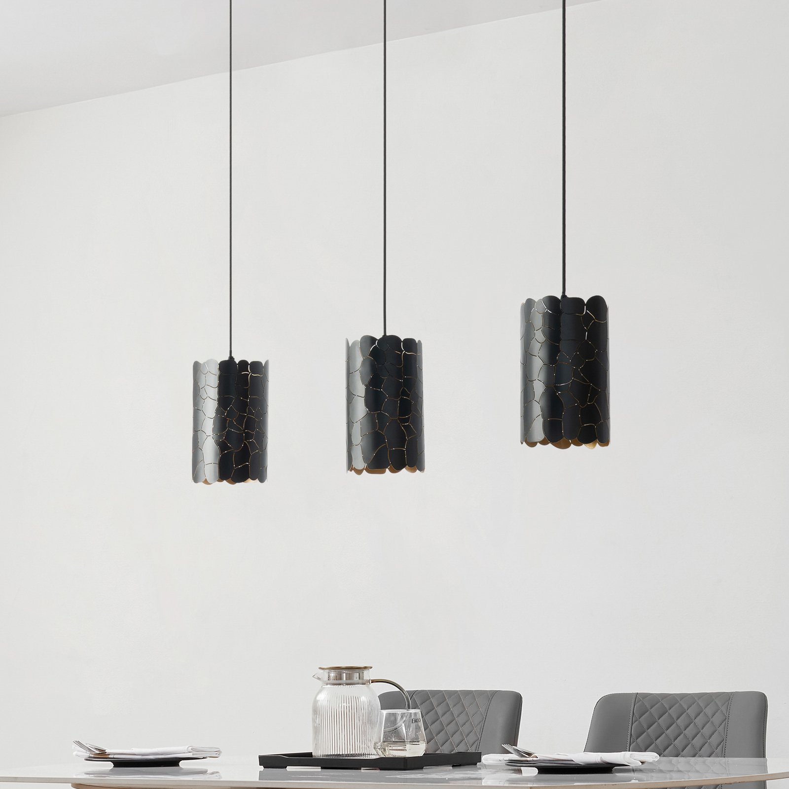 Aralena 3 Suspension Noir/Or - Lindby