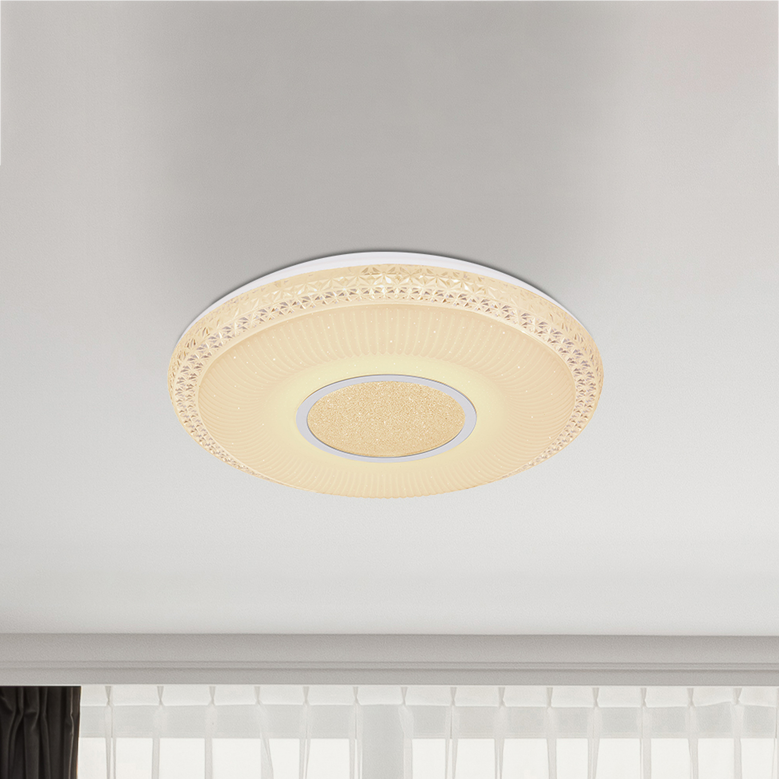 Klemens LED ceiling light, round, dimmable, RGBW