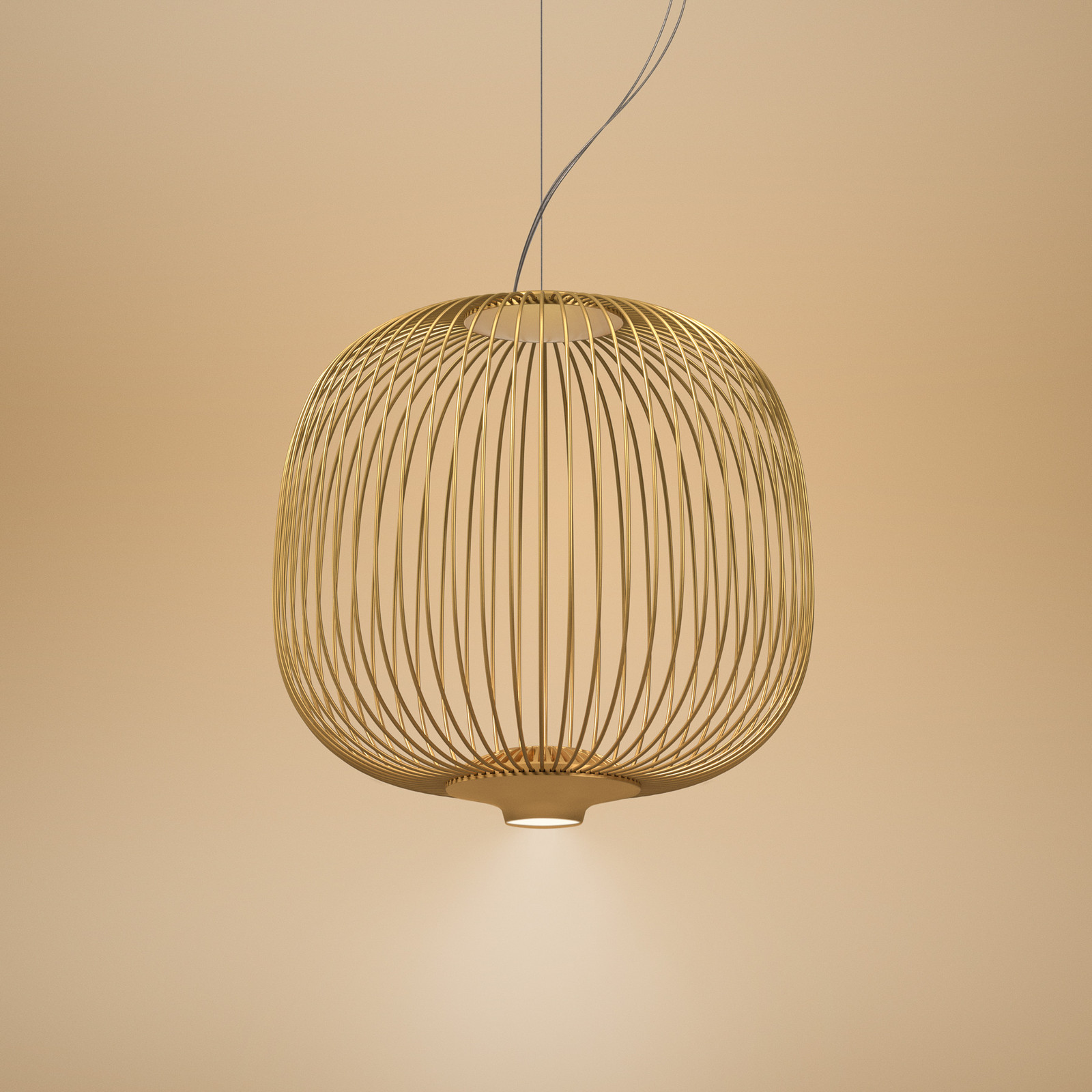 Foscarini Spokes 2 piccola pendul dimabil auriu