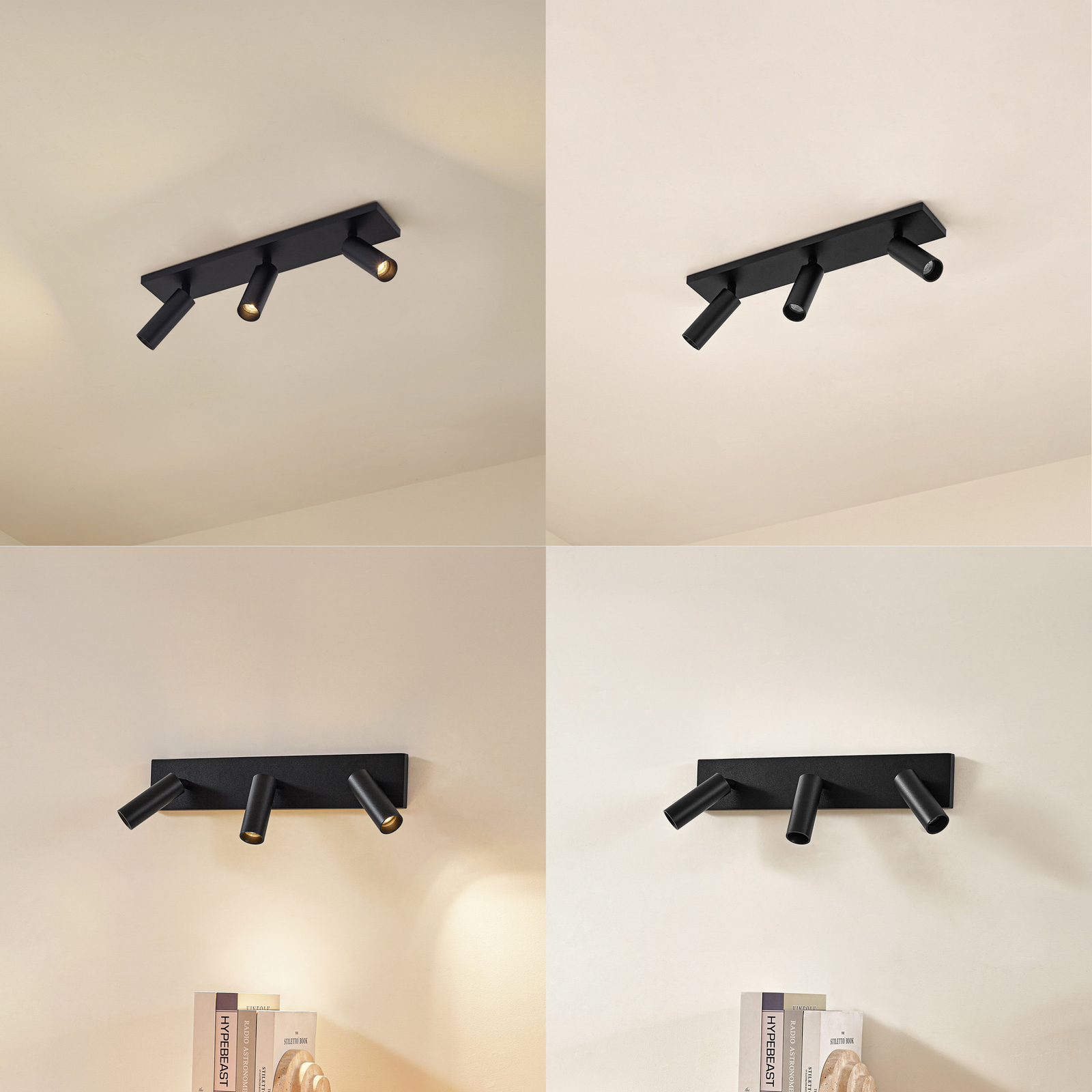 Arcchio Faretto da soffitto Brinja Slim, nero, a 3 luci GU10 MR11
