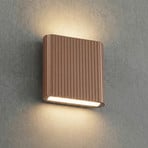 Lucande LED buiten wandlamp Raija donkerbruin hoogte 19 cm CCT