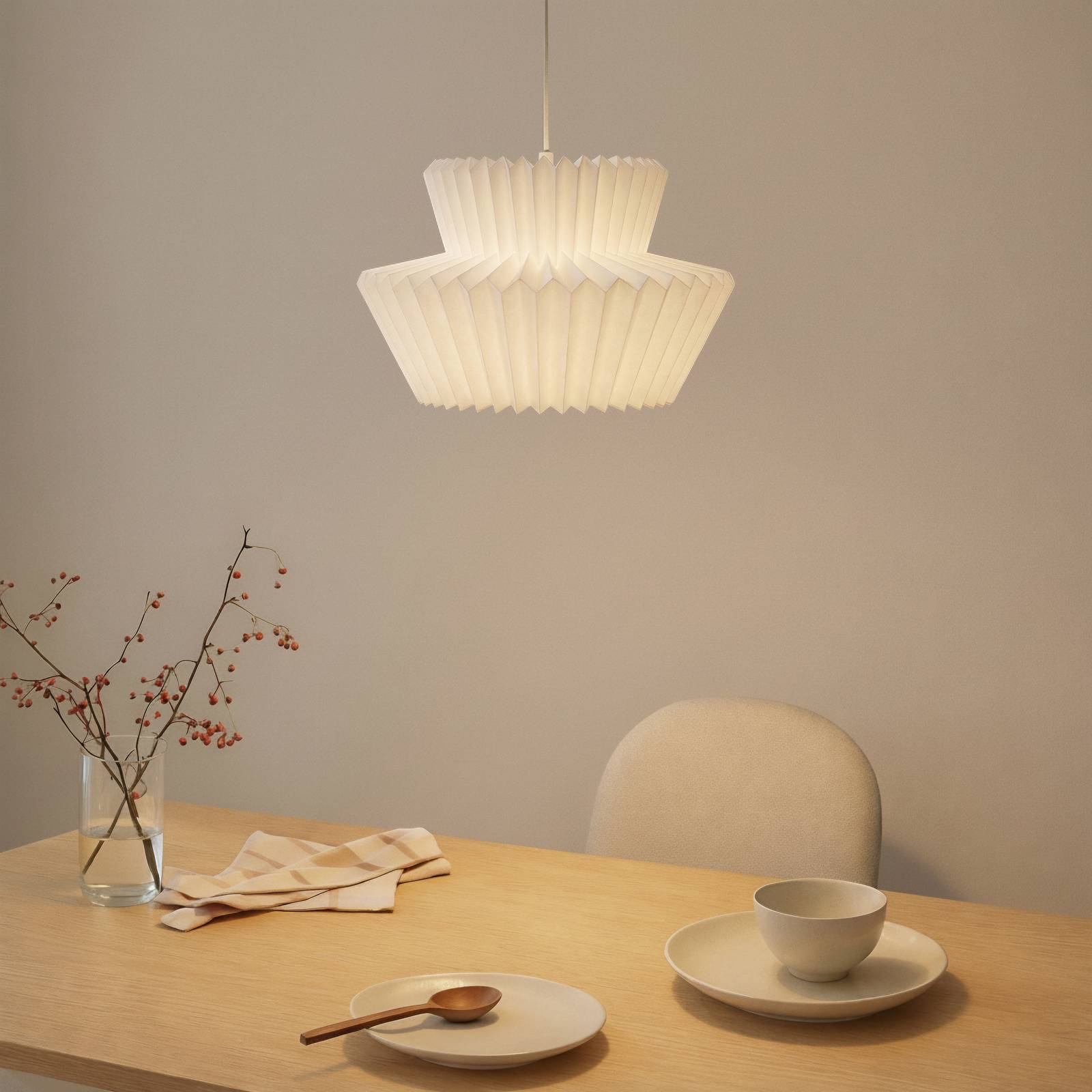 Lindby Hängeleuchte Magali, weiß, Papier, Ø 45 cm, E27 günstig online kaufen