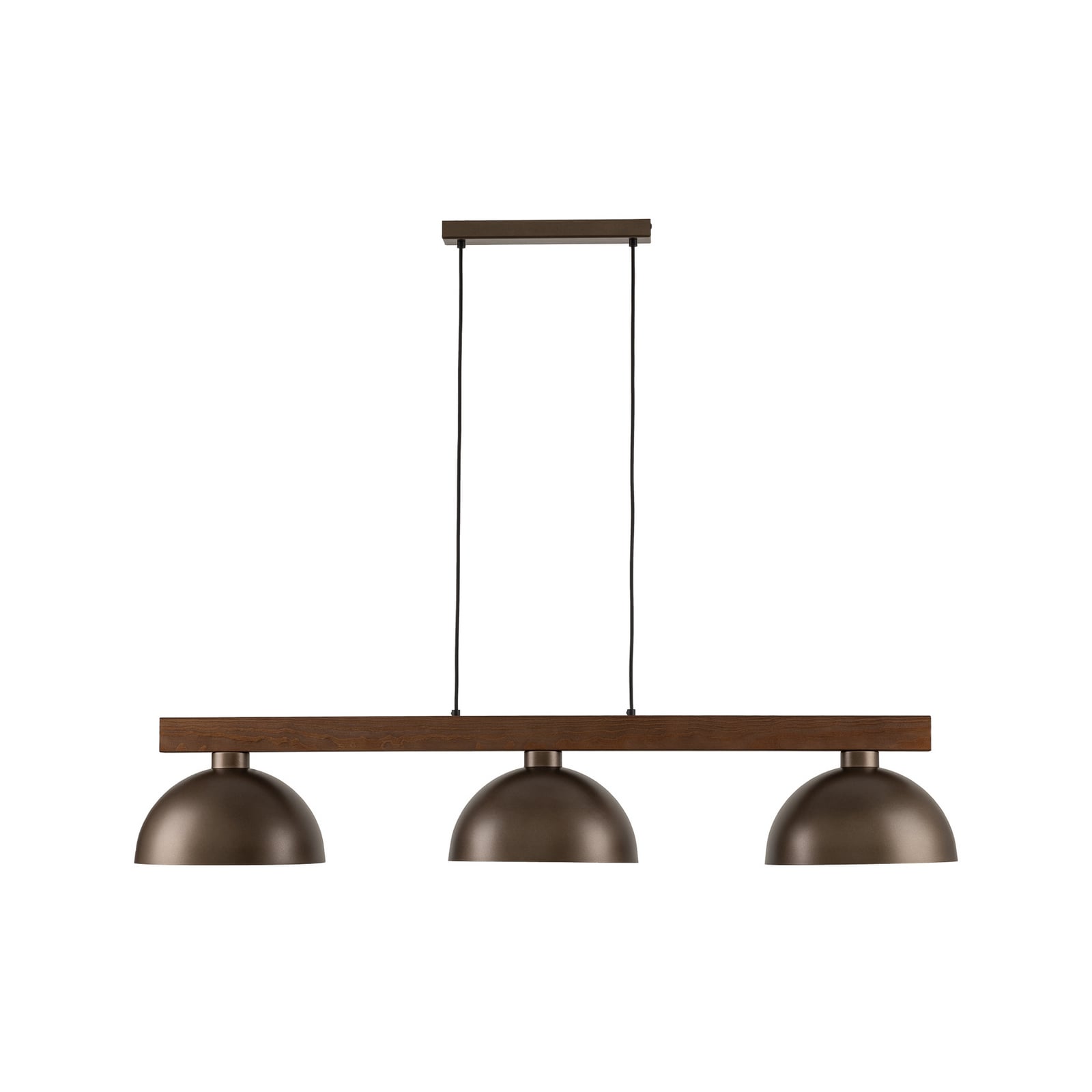 Závěsné světlo Oslo, hnědé, 3 žárovky, délka 118 cm, E27
