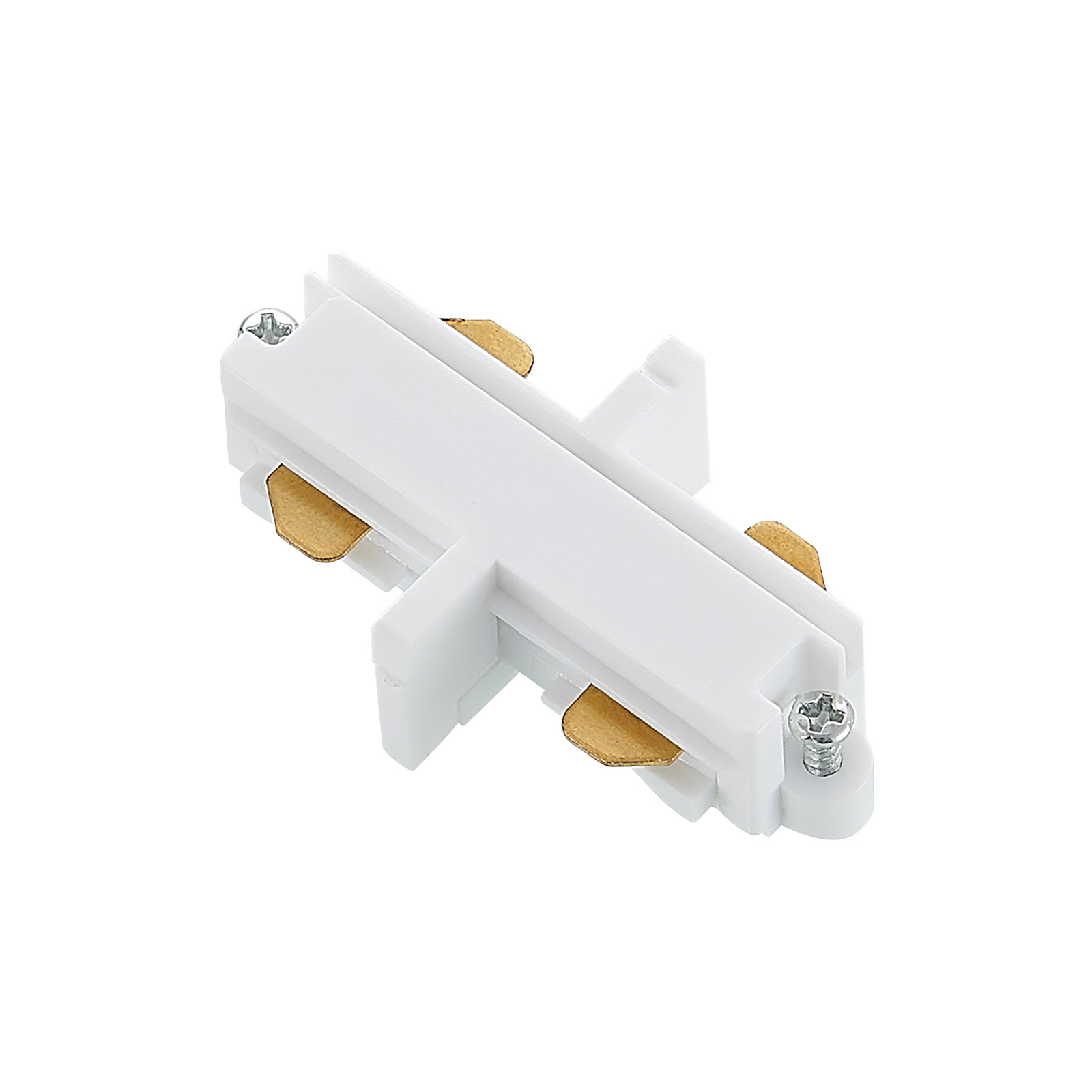 Conector central para sistema de riel, blanco