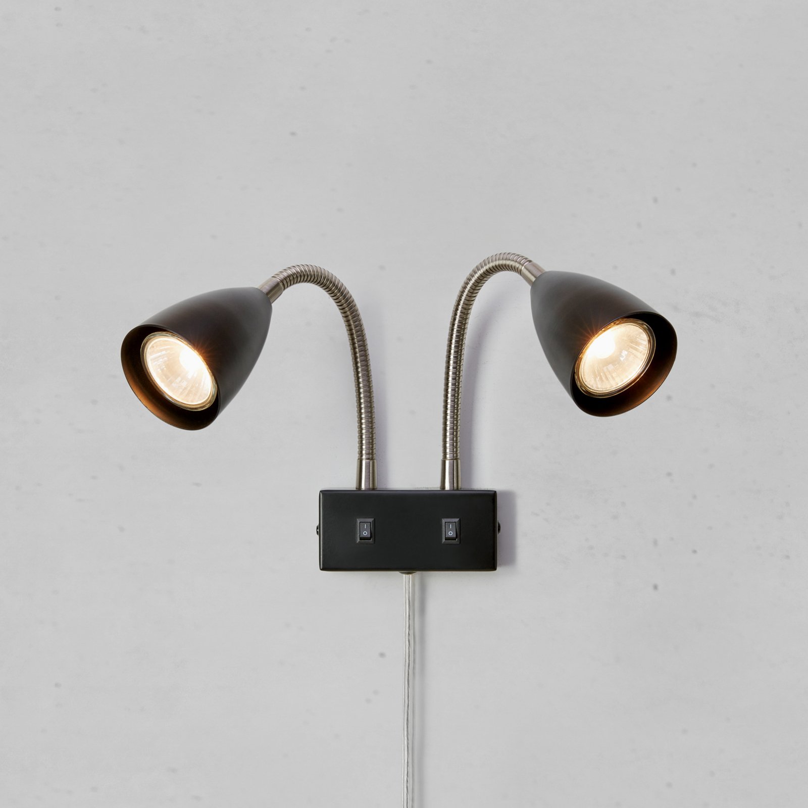 Markslöjd Wandleuchte Ciro, schwarz, Metall, Stecker, GU10