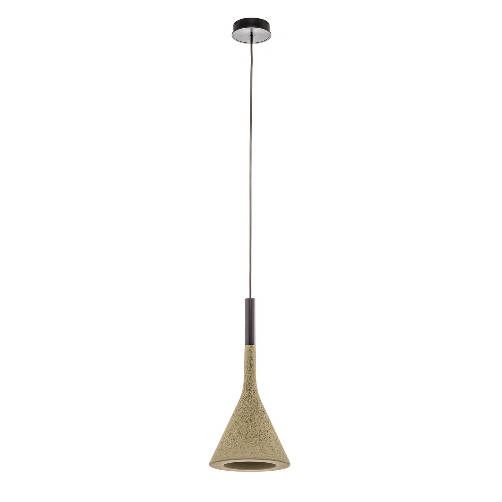Foscarini Aplomb hanging light GU10 concrete green, for Kitchen, handcast concrete, aluminium, GU10, 8 W, H: 36 cm