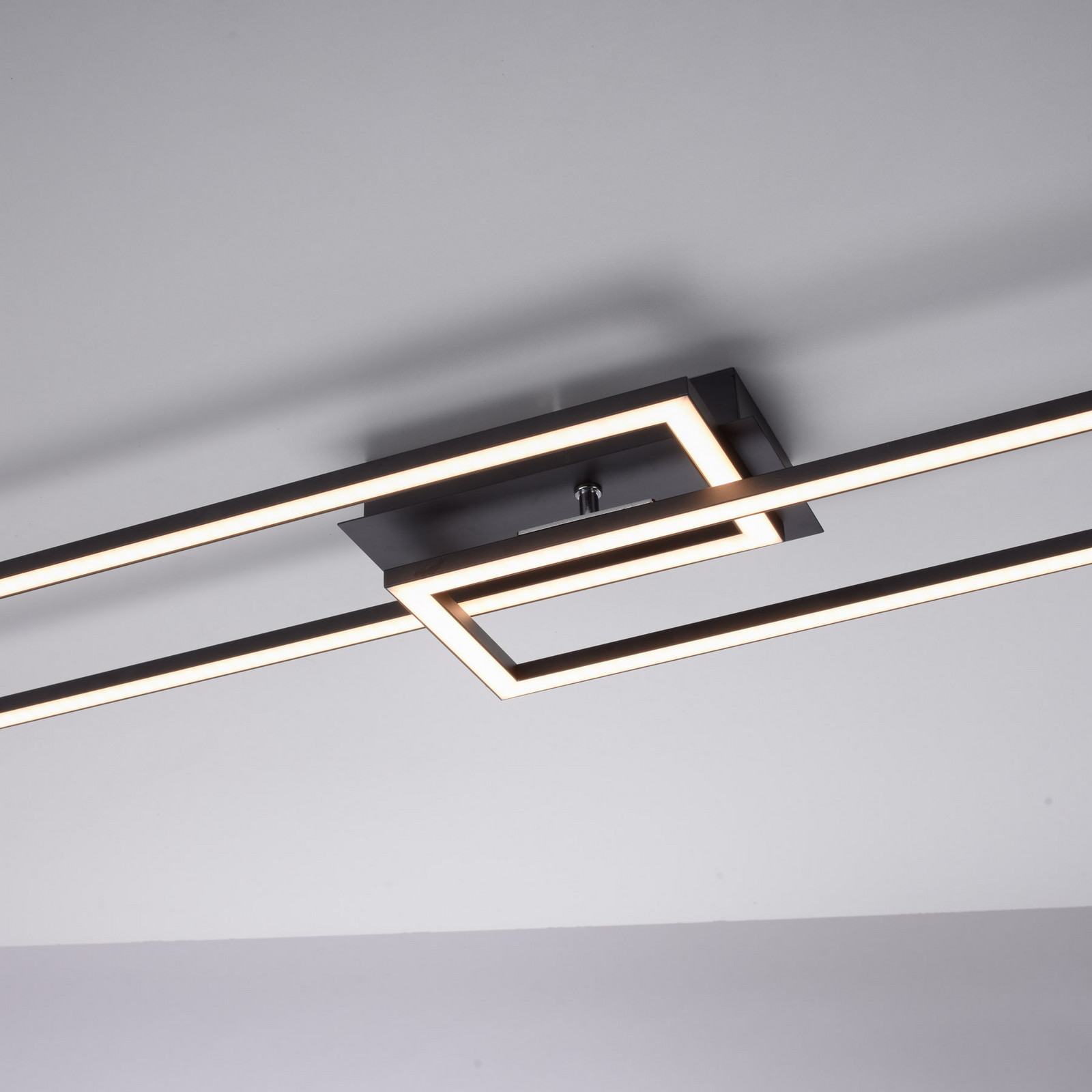JUST LIGHT. Plafonieră LED Iven dimabil negru 101.6x19.8cm - Camera de zi / sufragerie - modern - Metal