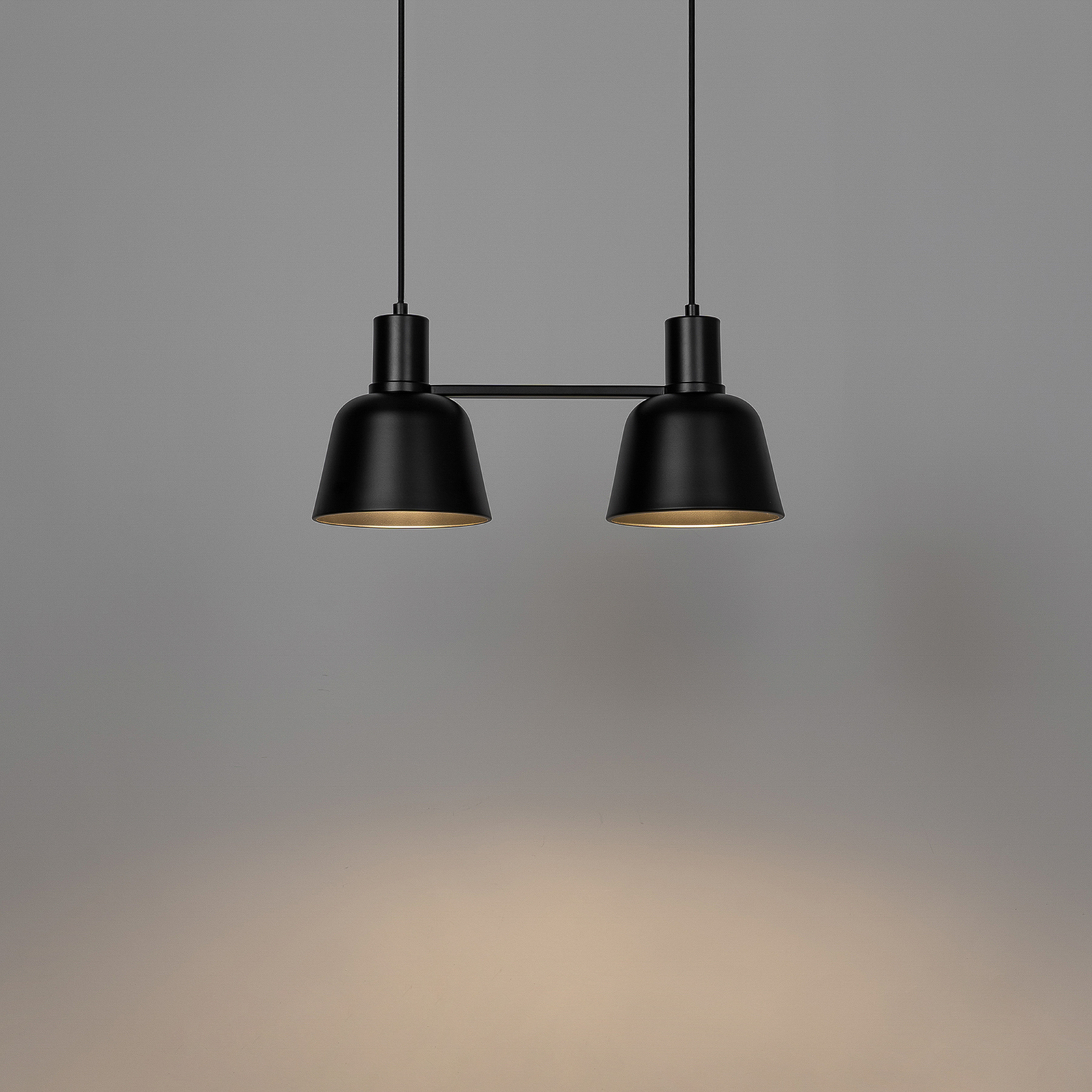 Lucande Servan lampada a sospensione, nero, 2 luci