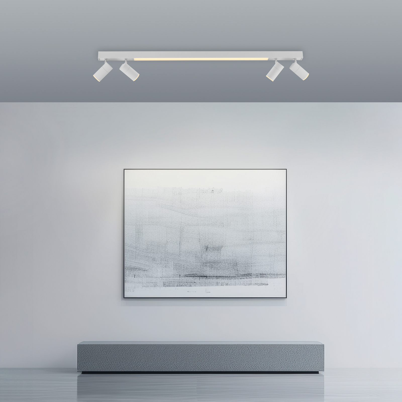 Lampa sufitowa LED PURE Lines, 120 cm, biała, CCT, pilot