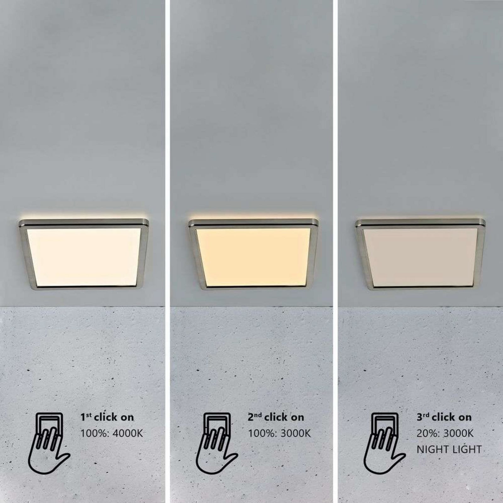 Oja 29 Square taklampa, silver, 2,3 cm Nordlux - Vardagsrum - Plast