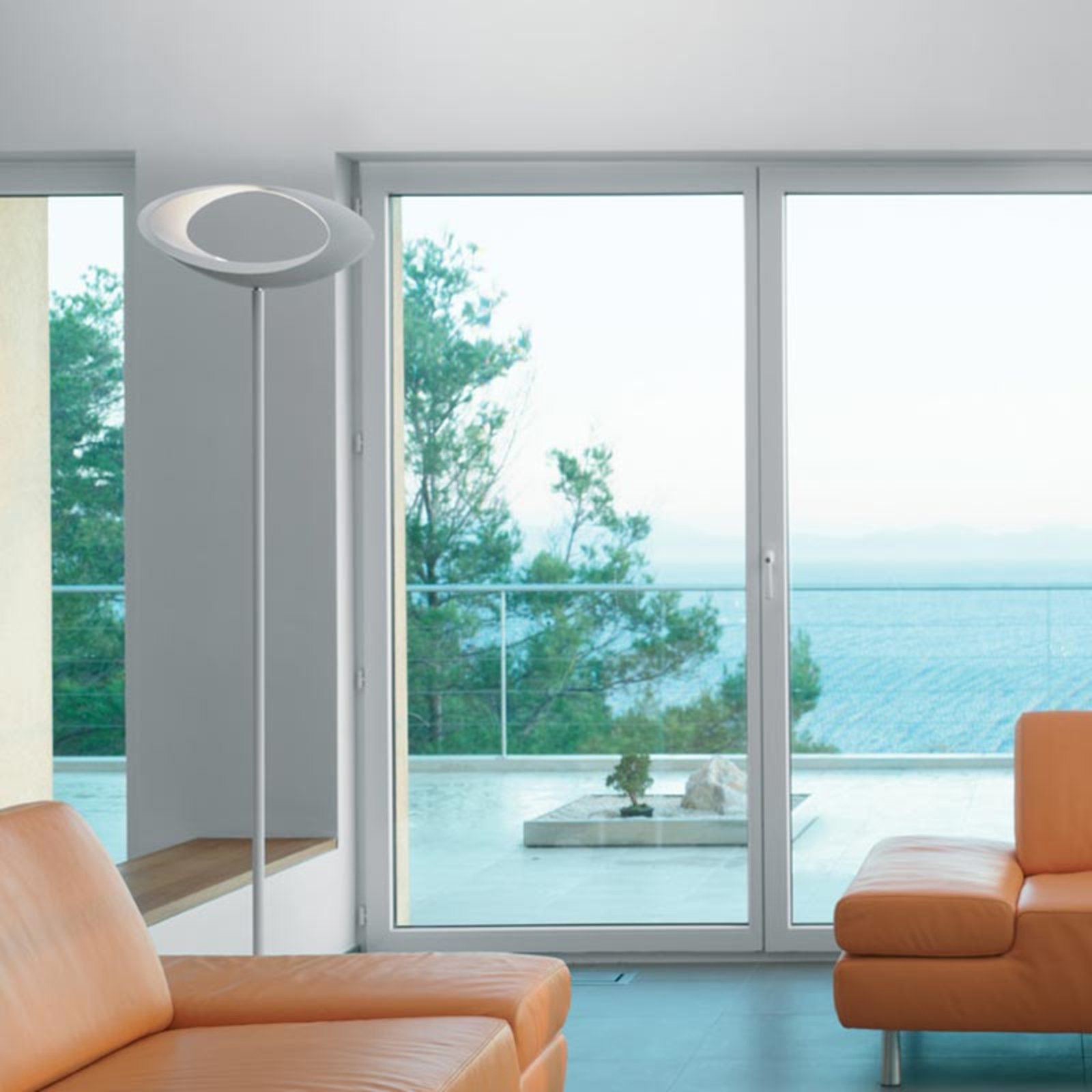 Artemide Cabildo LED floor lamp, 2,700 K, for Living / Dining Room, steel, die-cast aluminium, 44 W, energy efficiency: A+, H: 183 cm