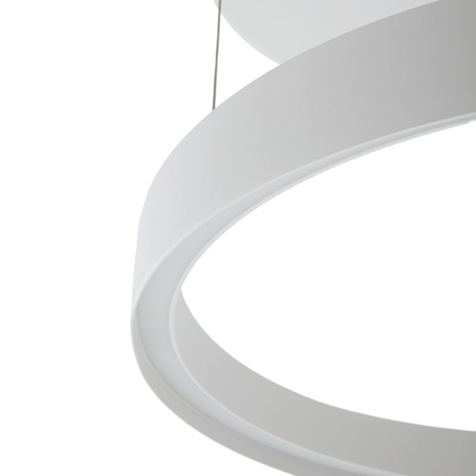 Lucande LED-es függőlámpa Philine, 60 cm, fehér, vas, vaskos