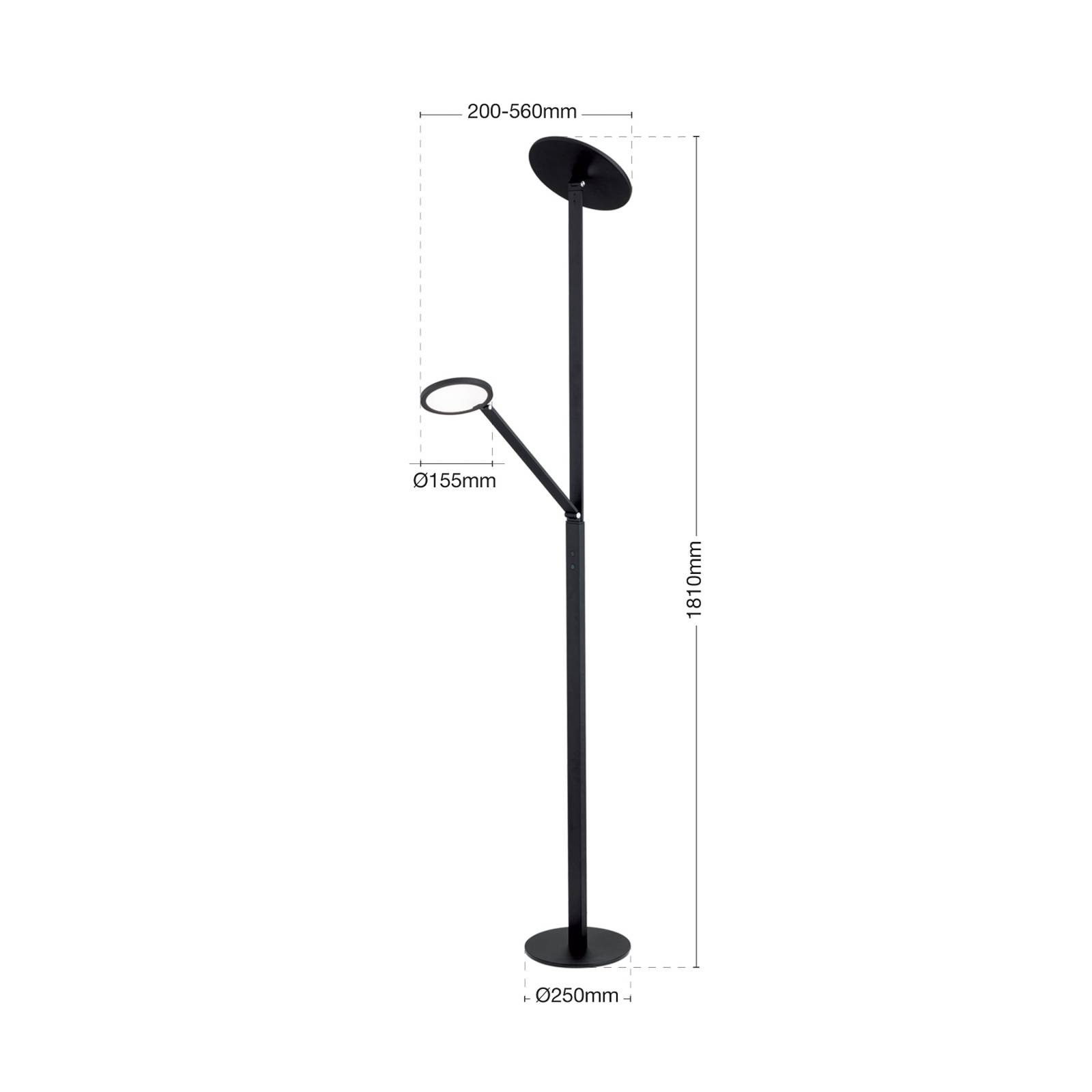 Lampa stojąca LED Fati, wysokość 181 cm, aluminium, lampka do czytania,