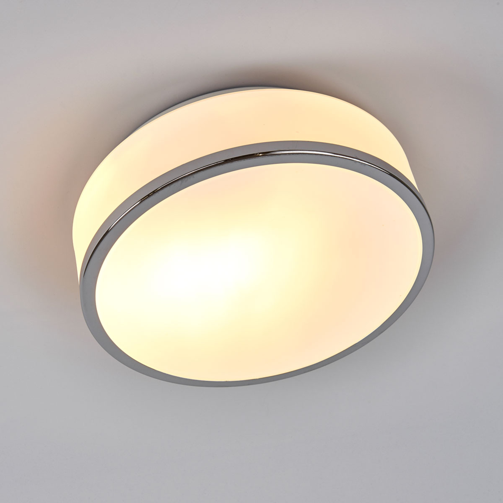 Deckenleuchte Flush IP44, silber satiniert