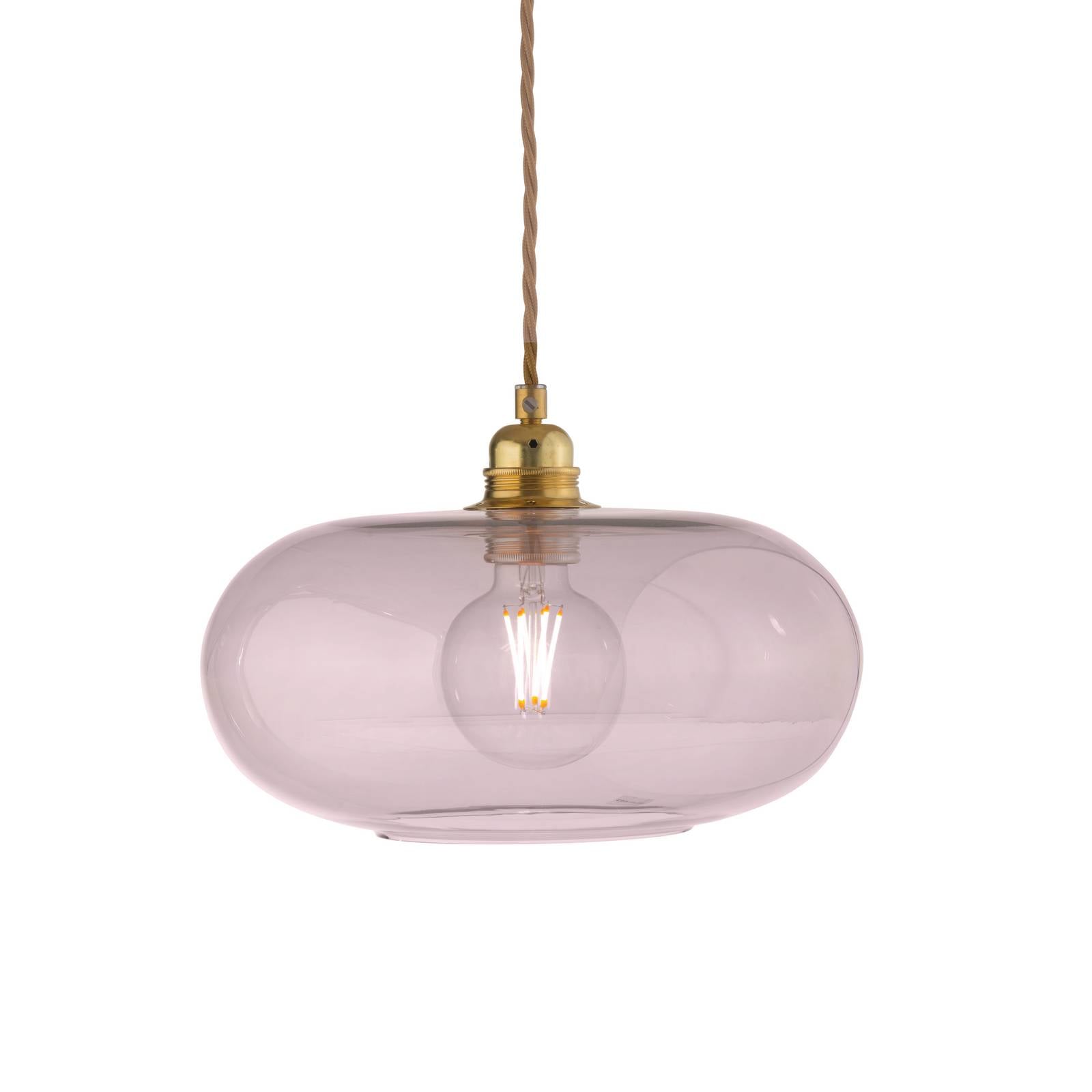 Suspension EBB & FLOW Horizon, rose, verre, Ø 29 cm