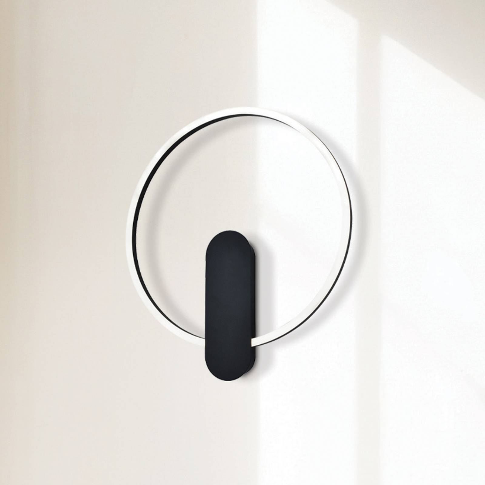 Viokef Applique murale LED Zaklin, noir sable, hauteur 45 cm, métal