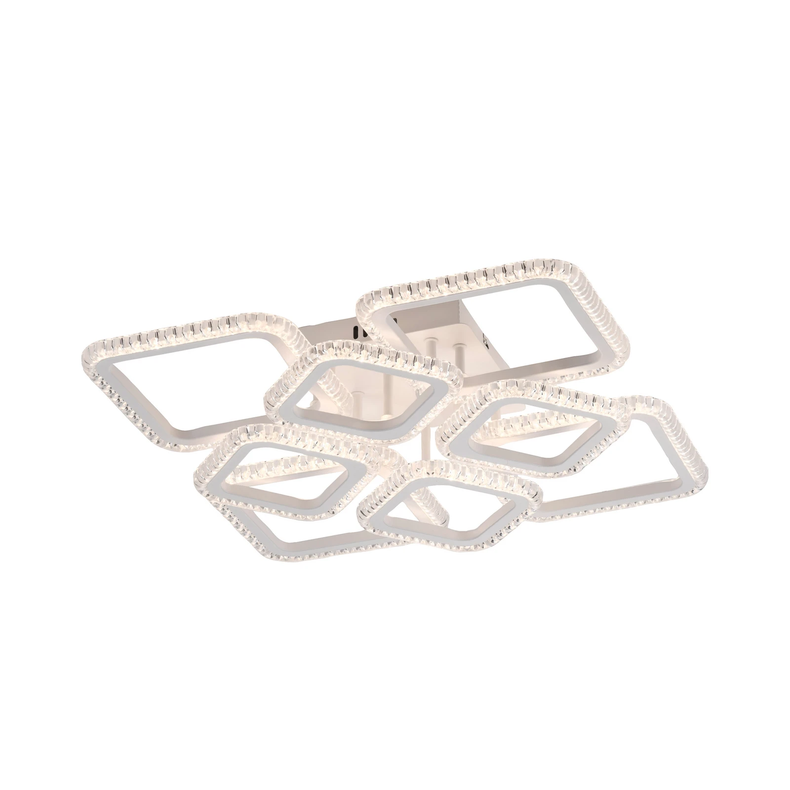 Crystallo LED ceiling light, angular, white, iron, 3,000 K