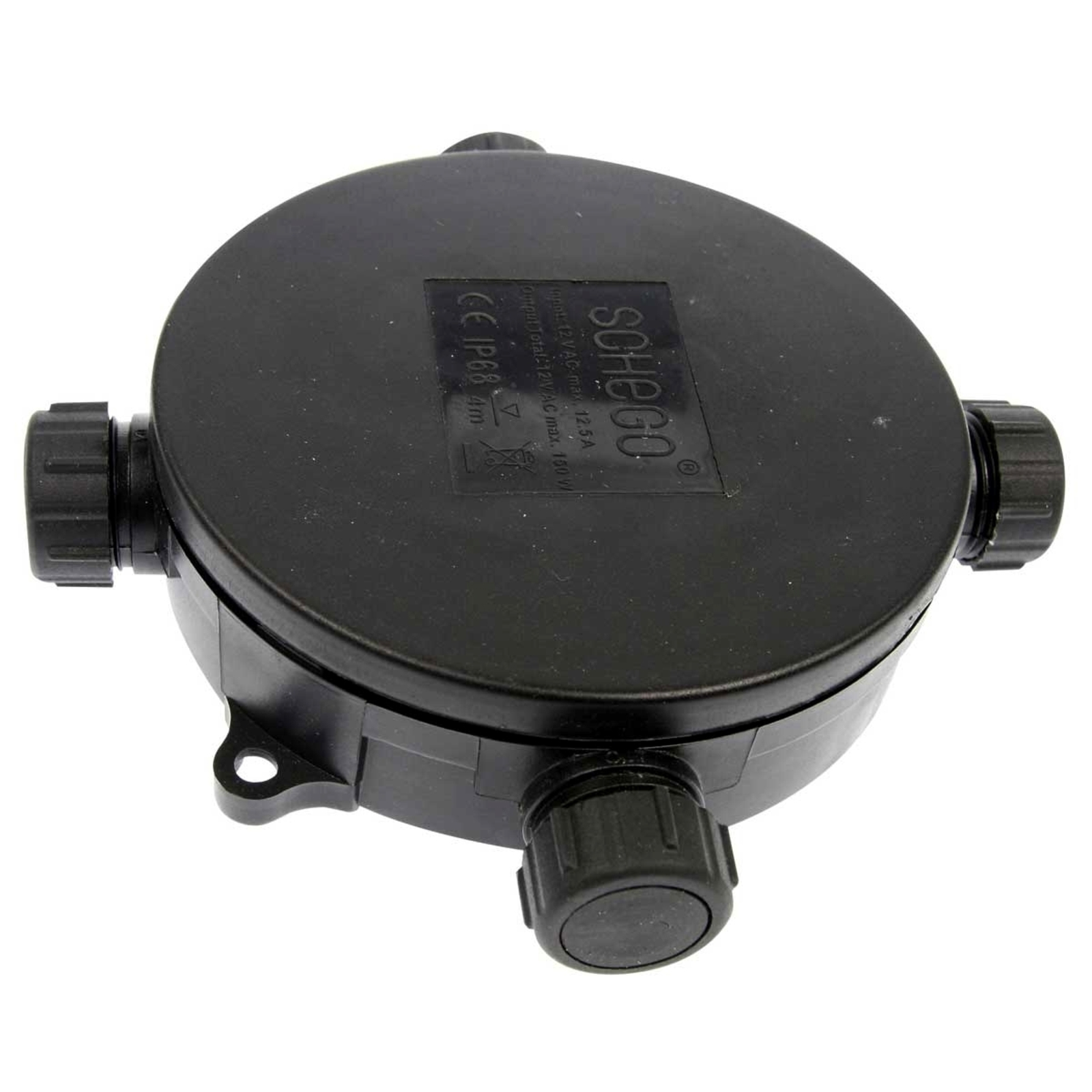 Heitronic Waterproof 3-way cable distributor round, plastic, H: 3.7 cm