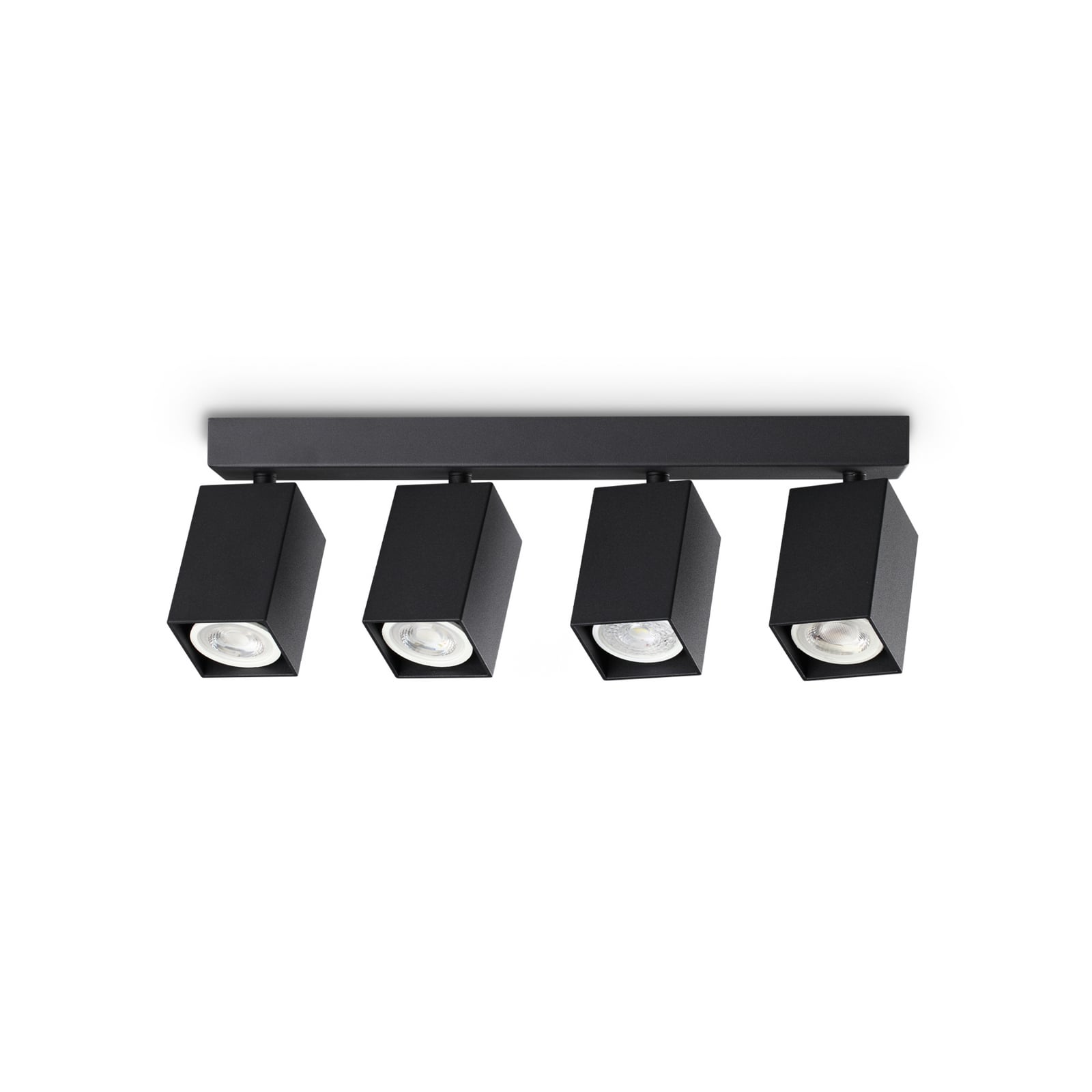 IDEAL LUX Faretto da soffitto Dynamite Square nero 38 cm a 4 luci