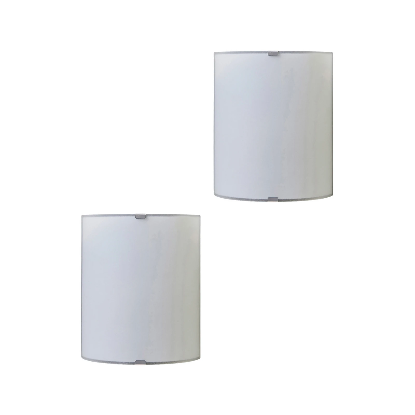 Lindby Wandleuchte Phil, weiß, Glas Höhe 21cm, 2er-Set