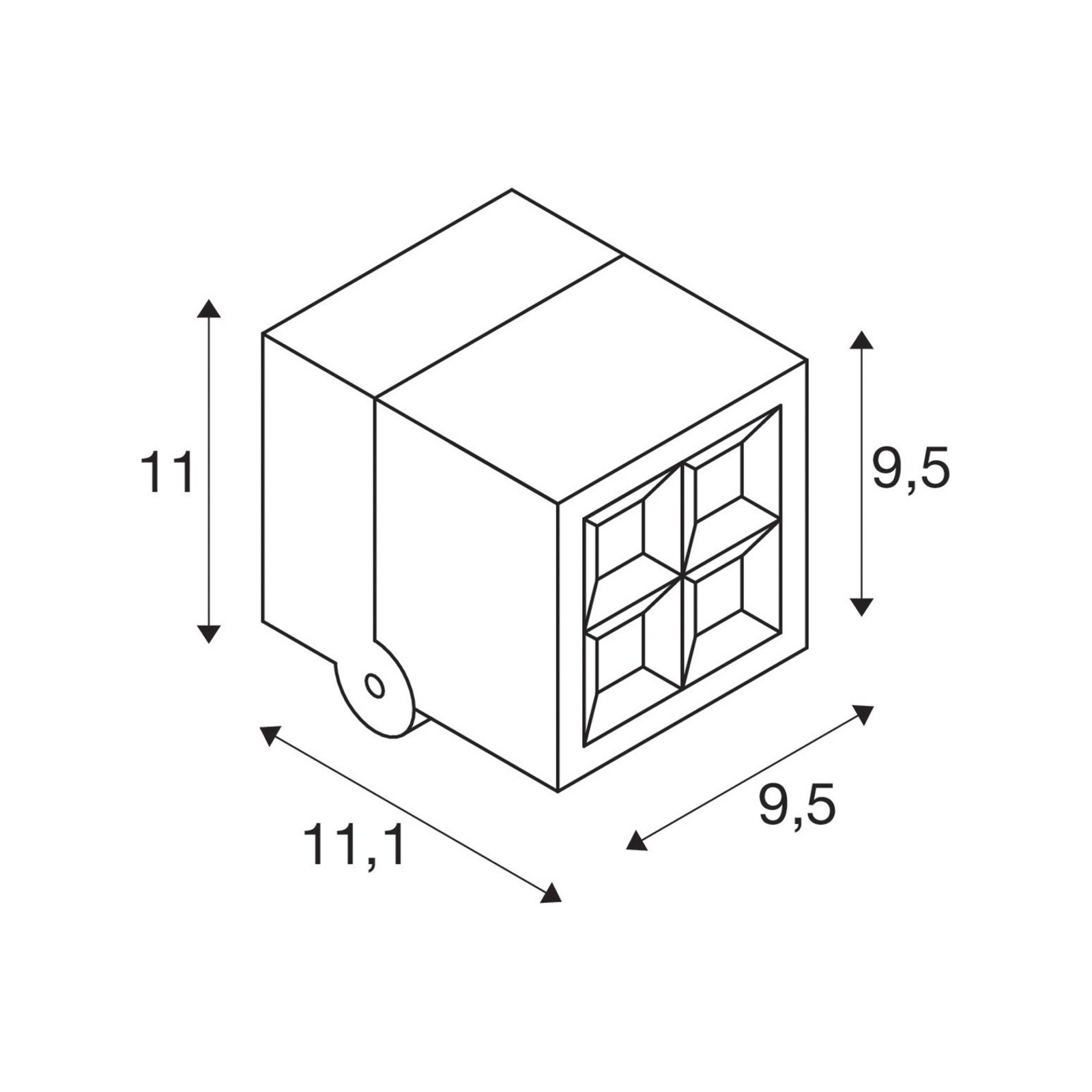 SLV LED-væglampe S-Cube, antracit, aluminium, bredde 9,5 cm, CCT