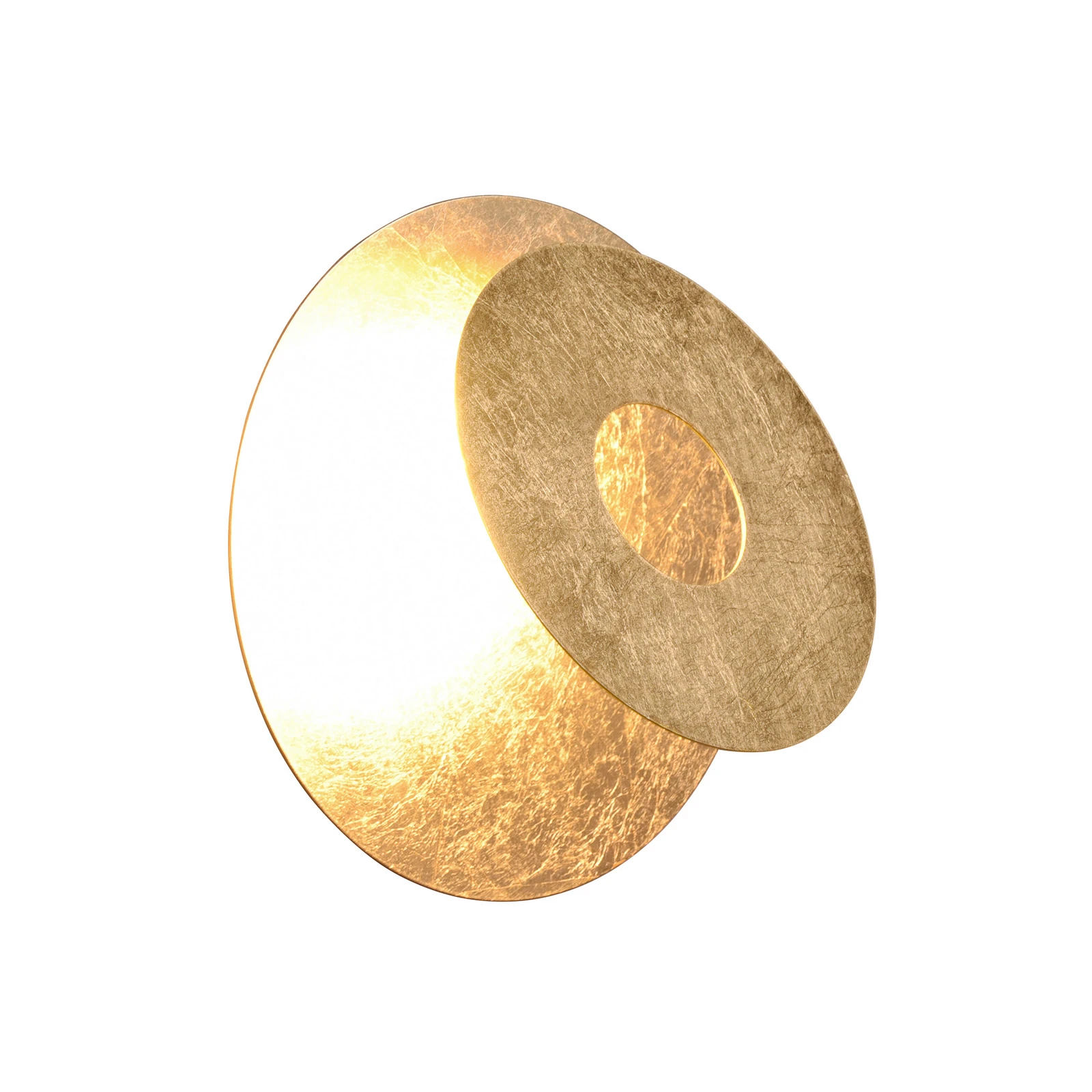 LED-Wandleuchte Leano, Blende rund, gold, indirekt