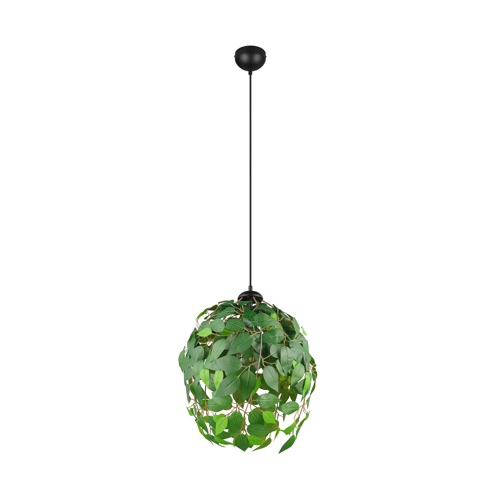 Hanglamp Leavy, zwart/groen, Ø 38 cm, 1-lamp, E27