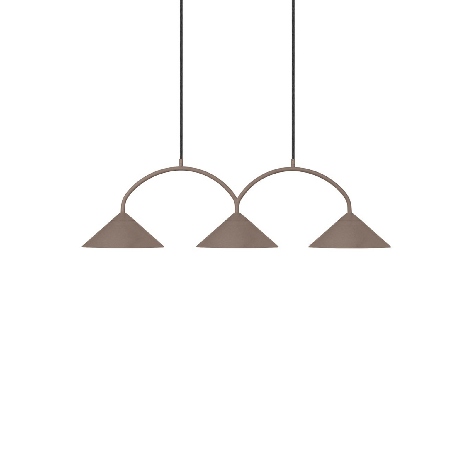 Globen Lighting Hängelampe CURVE, Länge 95 cm, braun, 3-flg.