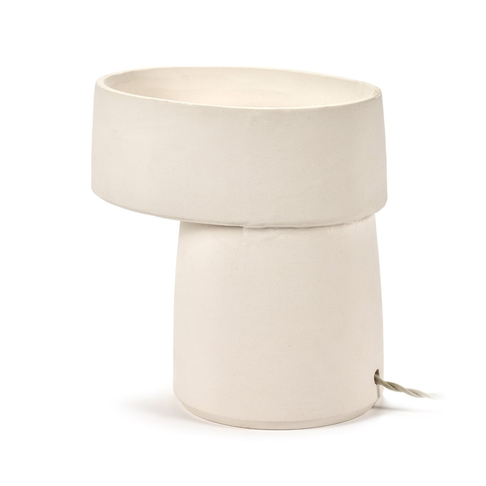 WHITE ROMÉ 01 bordlampe, beige, stentøj, højde 23,5 cm, E14 – Serax