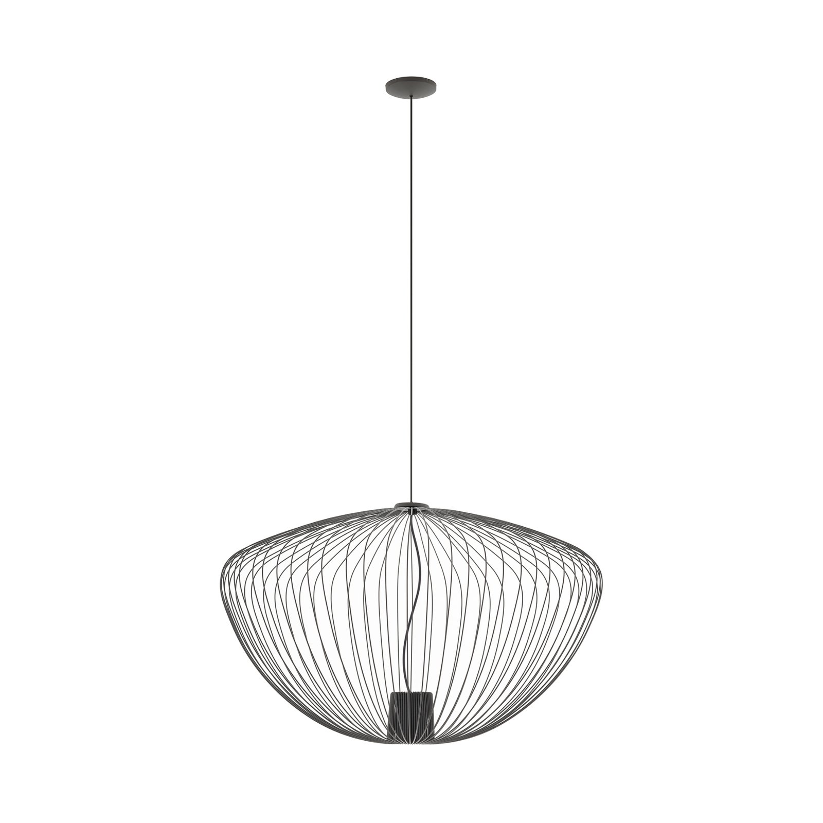 Suspension Pumpkin L, gris foncé, Ø 70 cm, métal, GU10