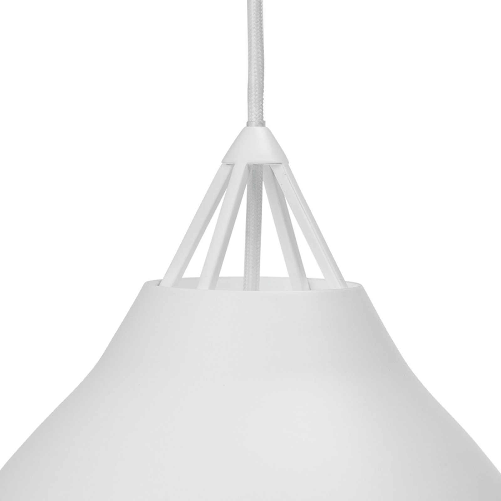 Lampa wisząca Dyberg Larsen Pyra, Ø 23 cm, biały, metal