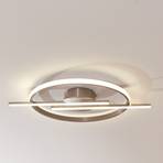 Lindby Birielle LED ceiling light, stepdim, nickel