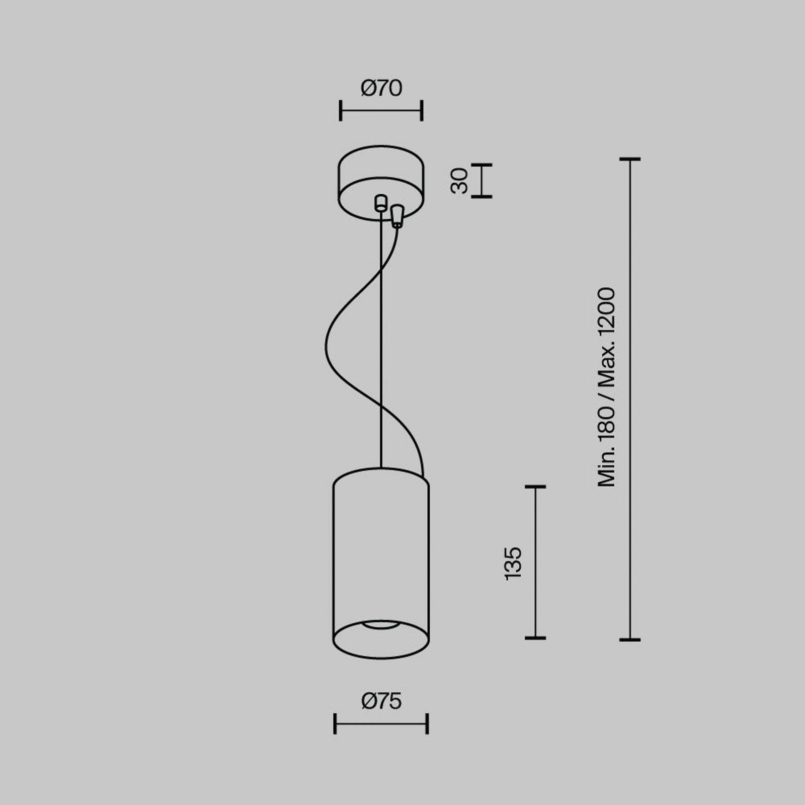 Maytoni LED-es Efir függőlámpa, fehér, Ø 7,5 cm, 15 W, 38°