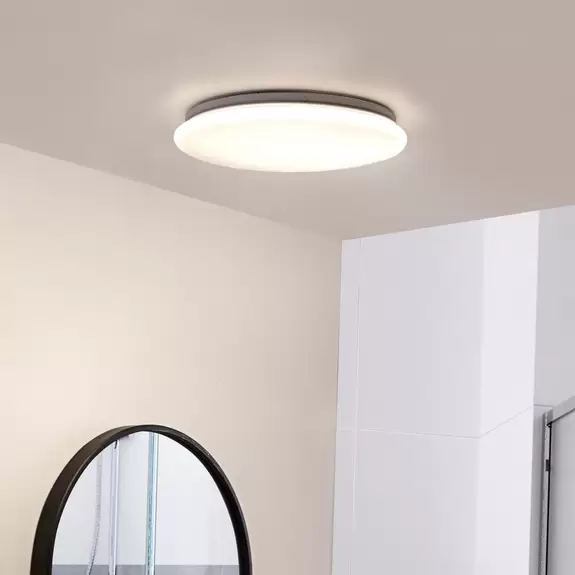 Lampenwelt Lindby LED-Deckenleuchte Eovi 3.000 K weiß Kunststoff 33 cm