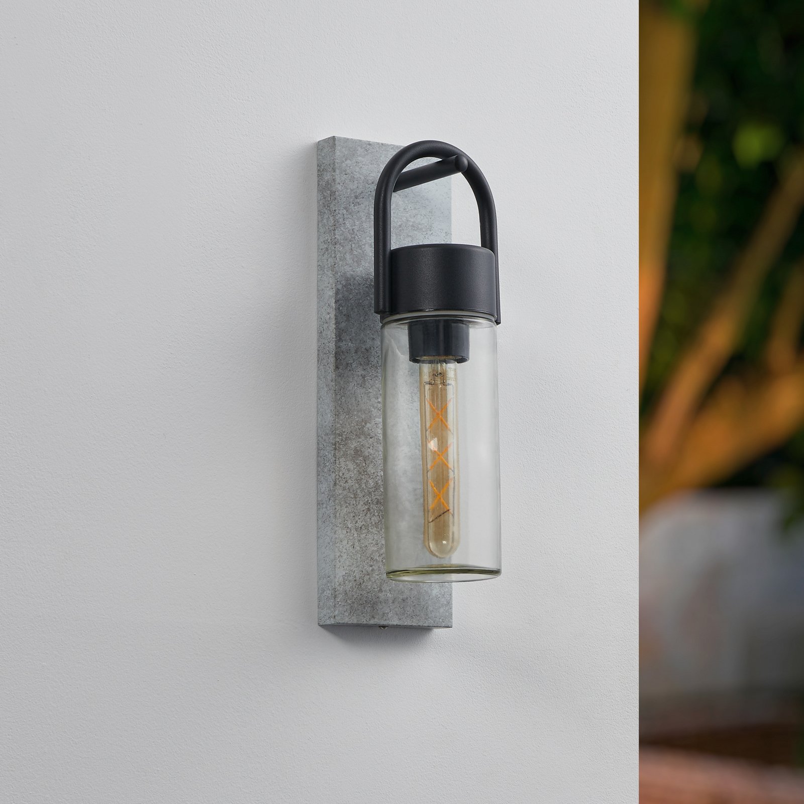 EGLO Carraro εξωτερικό φωτιστικό τοίχου, γκρι/μαύρο/διαφανές