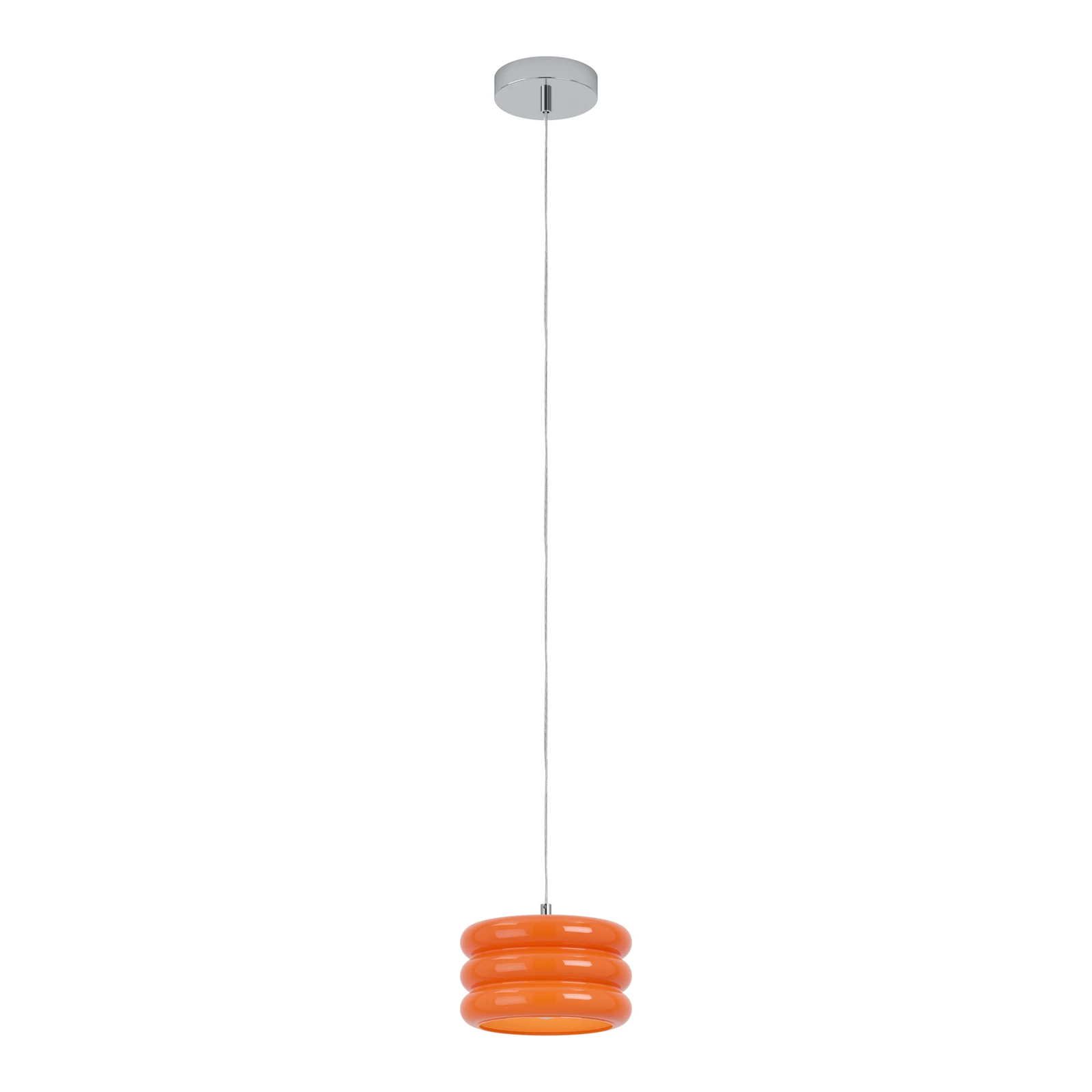 Candeeiro suspenso Tortora, laranja, Ø 20 cm, vidro, E27