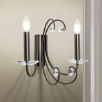 Applique murale Ariane, couleur nickel, largeur 37,5 cm, cristal