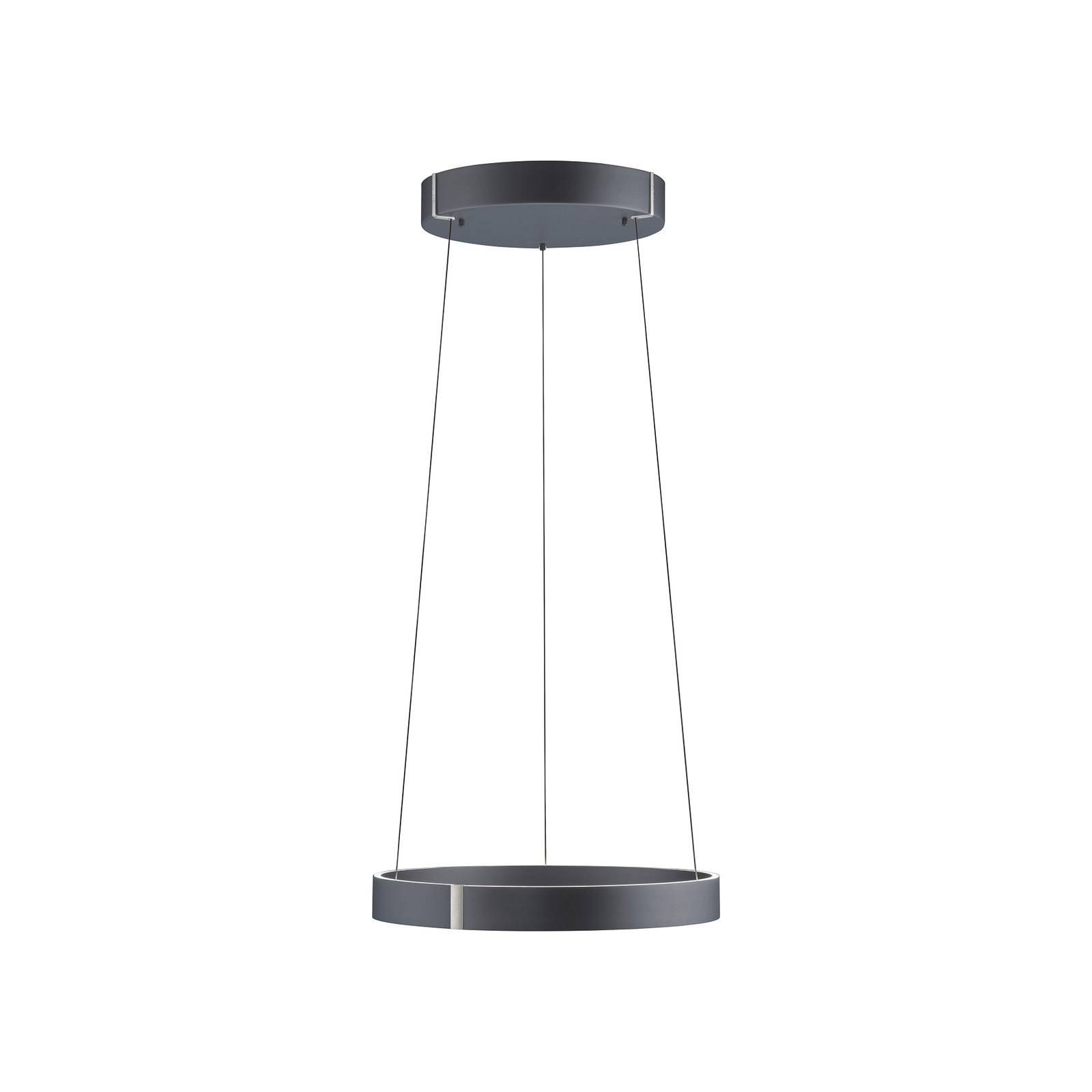 PURE LED-Hängeleuchte E-Clipse grau Ø 50 cm Metall CCT