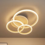 LED таванна лампа Gelder, 60 cm, сиво-пясъчен цвят, RGBW, CCT