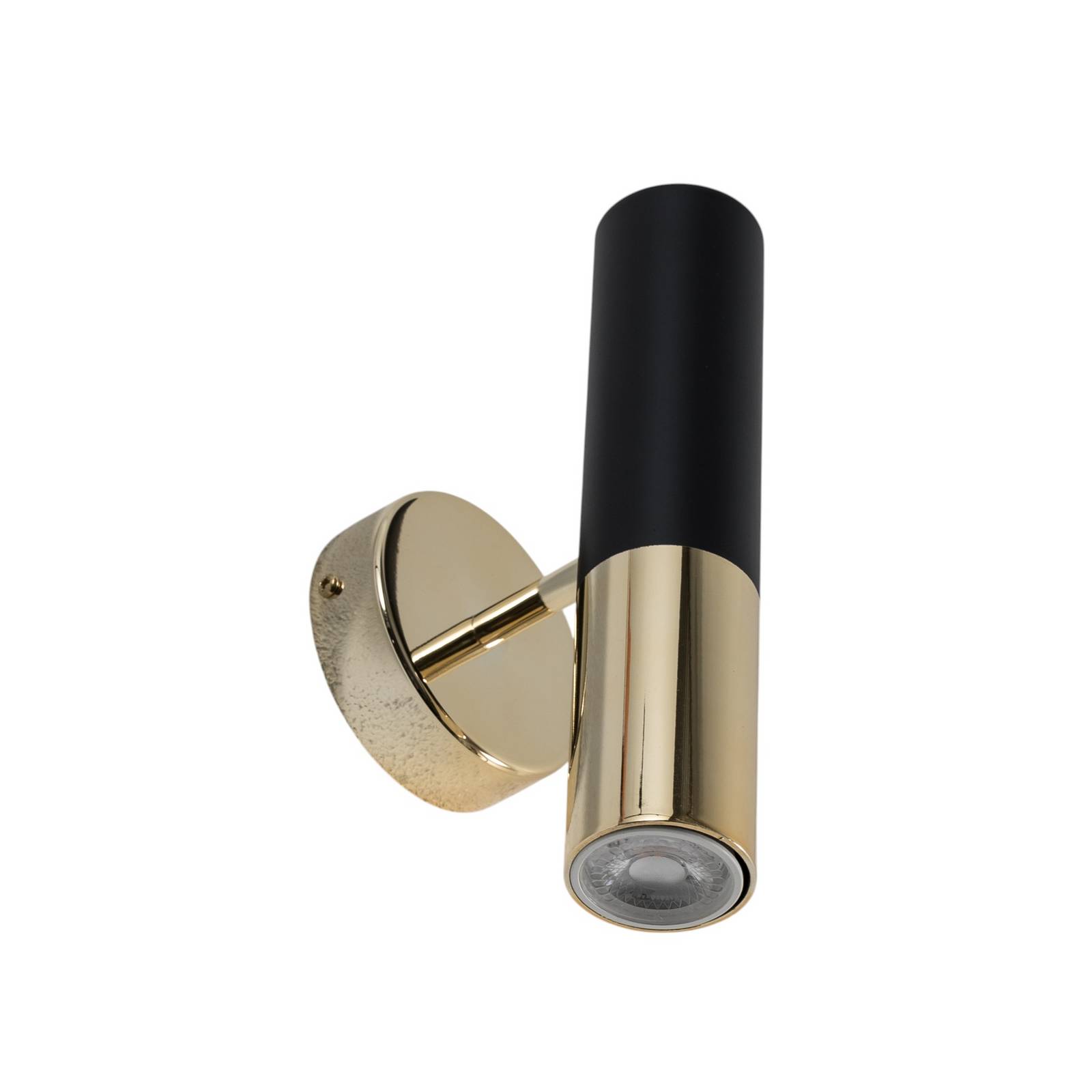 Wandleuchte Orino, schwarz/gold, Metall, GU10 günstig online kaufen
