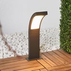 Lucande LED pedestal de iluminação Juvia, 40 cm, cinzento grafite, IP54