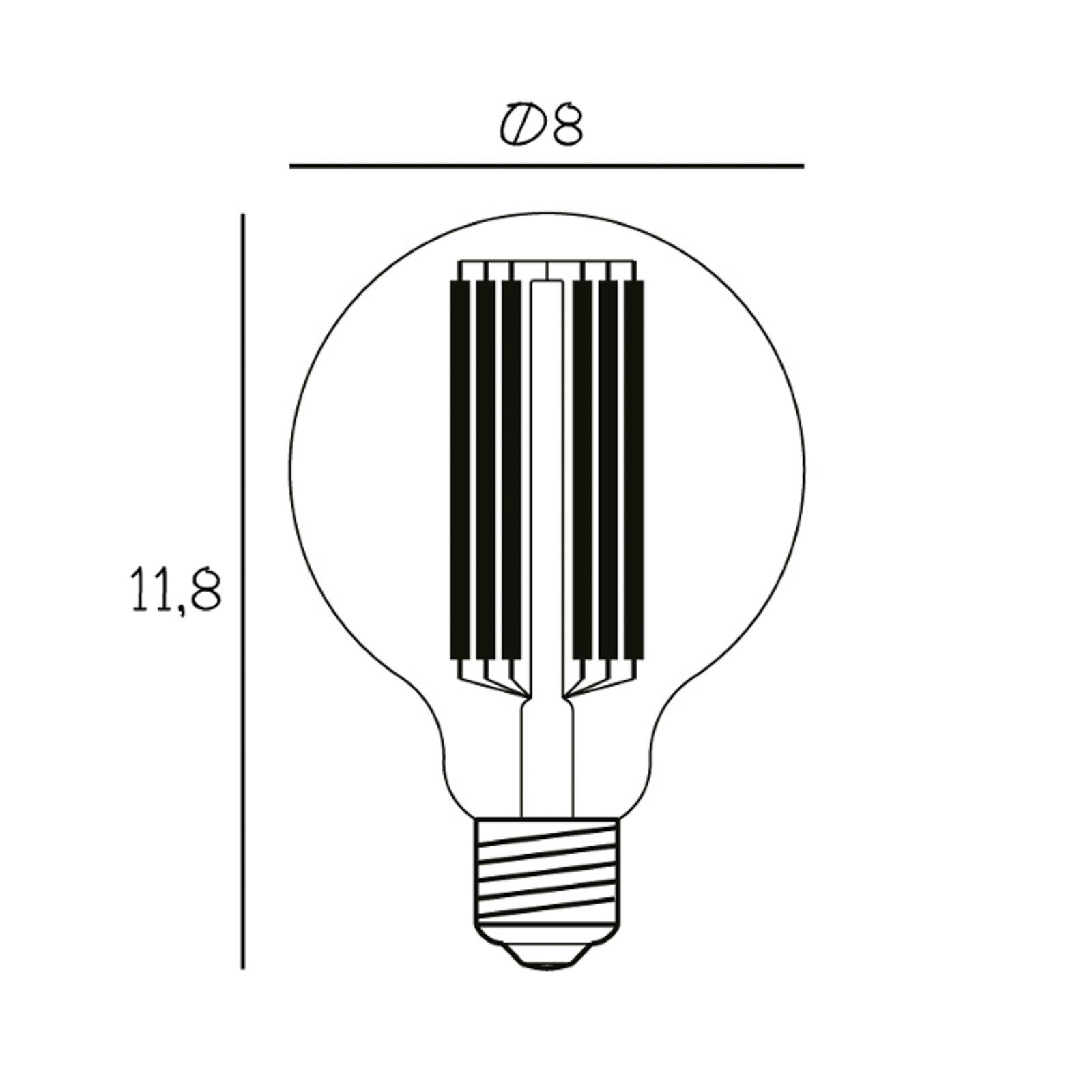 DESIGN BY US LED-lampa Globe E27 Ø 8 cm 3,5 W 2 200 K dimbar