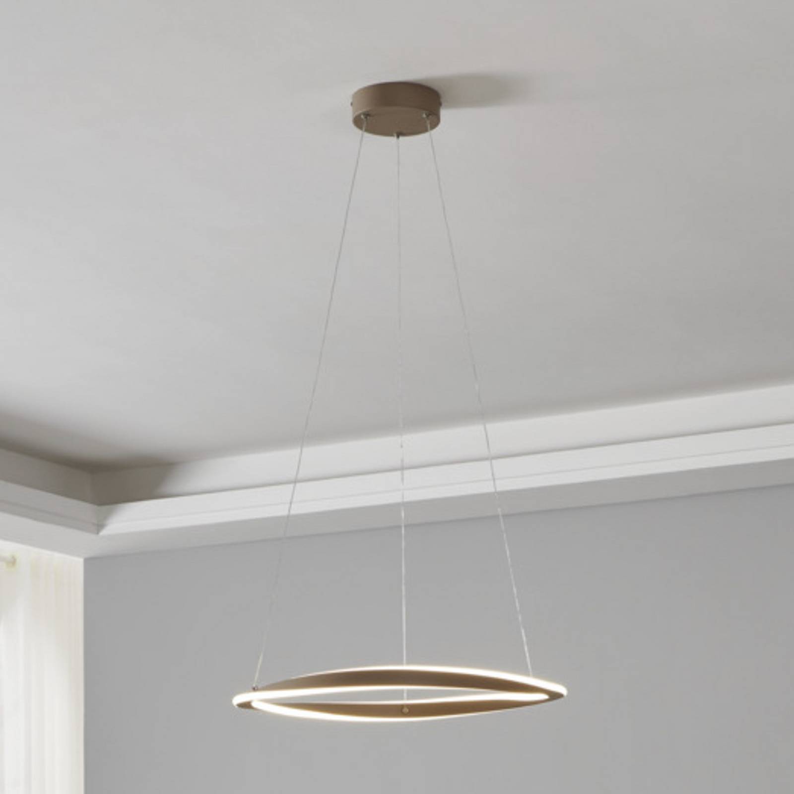 Żyrandol LED EGLO CAMEROTA, beżowa, Ø 57 cm, pilot